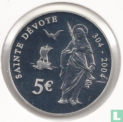 Monaco 5 euro 2004 (PROOF) "1700th Anniversary of Sainte Dévote" - Image 2