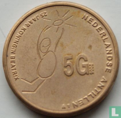 Netherlands Antilles 5 gulden 2005 "25 years Reign of Queen Beatrix" - Image 1