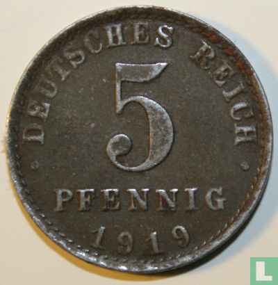 German Empire 5 pfennig 1919 (A) - Image 1