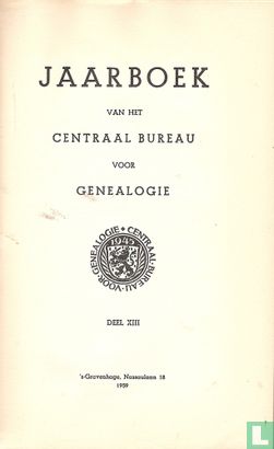 Jaarboek van het Centraal Bureau voor Genealogie 13