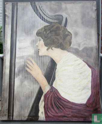 Harpspelende dame - Afbeelding 1