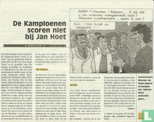 FC De Kampioenen: De kampioenen scoren niet bij Jan Hoet