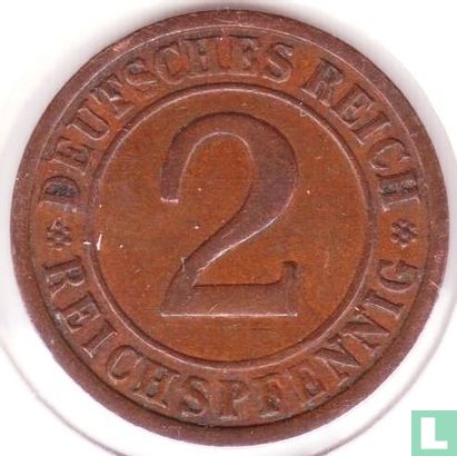 German Empire 2 reichspfennig 1925 (E) - Image 2