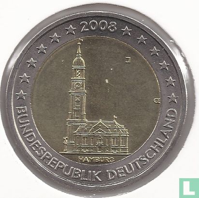 Allemagne 2 euro 2008 (J) "St. Michaelis Church Hamburg" - Image 1