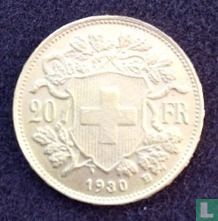 Zwitserland 20 francs 1930 - Afbeelding 1