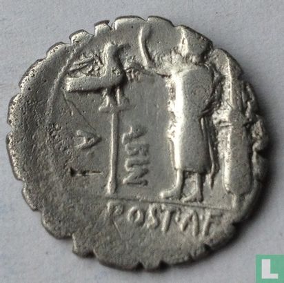 Romeinse republiek - AR Serrate Denarius A. Postumius A.f. Sp.n. Albinus. 81 v.Chr. - Afbeelding 2