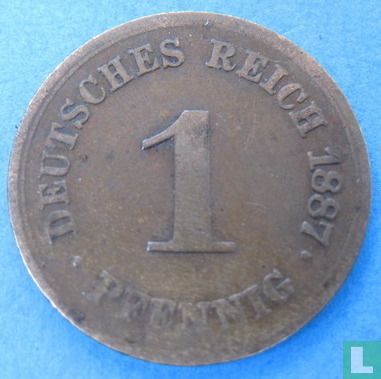 Empire allemand 1 pfennig 1887 (F) - Image 1