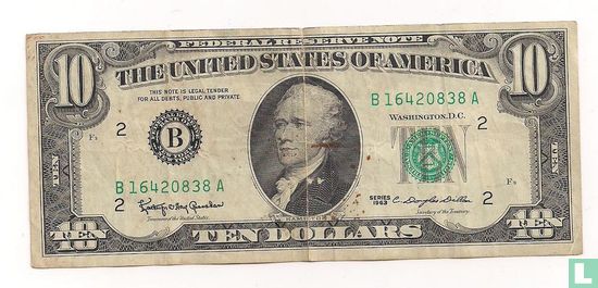 Dollars des États-Unis 10 1963 B - Image 1