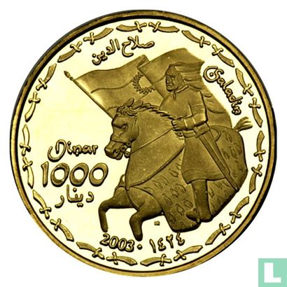 Kurdistan 1000 dinars 2003 (year 1424 - Gold - Proof) - Image 1