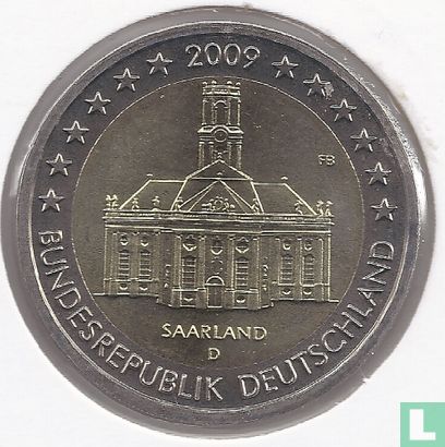 Duitsland 2 euro 2009 (D) "Ludwigskirche in Saarbrücken -  Saarland" - Afbeelding 1