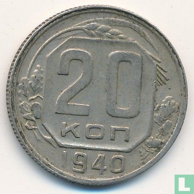 Russland 20 Kopeken 1940 - Bild 1
