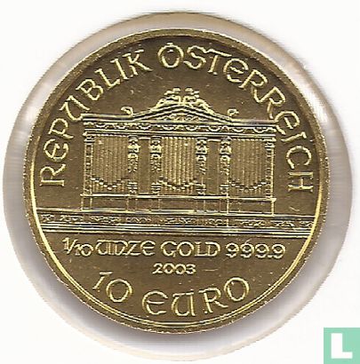 Oostenrijk 10 euro 2003 "Wiener Philharmoniker" - Afbeelding 1
