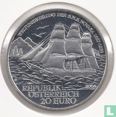Oostenrijk 20 euro 2004 (PROOF) "Austrian navy and merchant marine - S.M.S. Novara" - Afbeelding 1