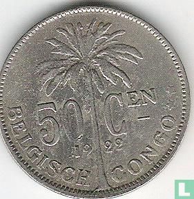Congo belge 50 centimes 1922 (NLD) - Image 1