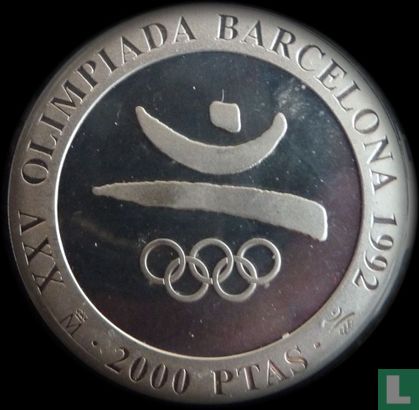 Espagne 2000 pesetas 1990 (BE) "1992 Olympics - Barcelona - Logo" - Image 2