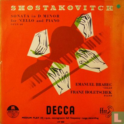 Shostakovitch: Sonata in d minor for cello and piano, opus 40 - Afbeelding 1