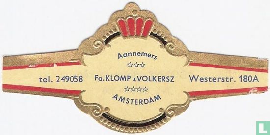 Aannemers Fa.Klomp & Volkersz Amsterdam - tel. 249058 - Westerstr. 180A - Afbeelding 1