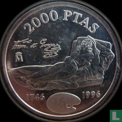 Spanje 2000 pesetas 1996 "250th anniversary Birth of Francisco de Goya" - Afbeelding 1