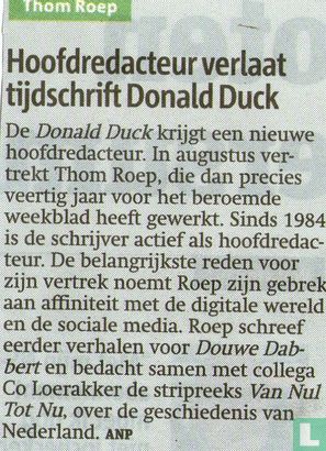 Hoofdredacteur verlaat tijdschrift Donald Duck