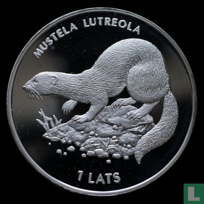 Letland 1 lats 1999 (PROOF) "European mink" - Afbeelding 2