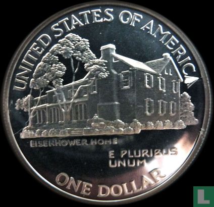 United States 1 dollar 1990 (PROOF) "Eisenhower centennial" - Image 2