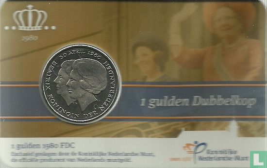 Nederland 1 gulden 1980 (coincard) "Investiture of New Queen" - Afbeelding 2