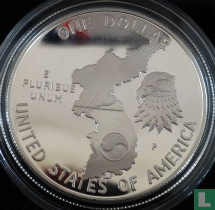 United States 1 dollar 1991 (PROOF) "38th anniversary of the Korean War" - Image 2