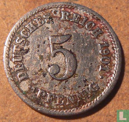 German Empire 5 pfennig 1901 (E) - Image 1