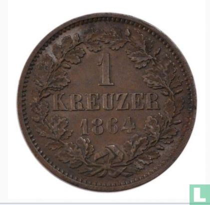 Baden 1 kreuzer 1864 - Afbeelding 1