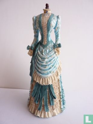 Mannequin dress in light blue and white - Image 1