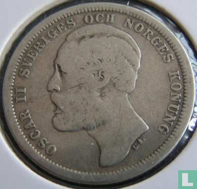 Suède 1 krona 1881 - Image 2