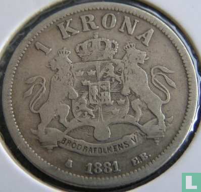 Suède 1 krona 1881 - Image 1