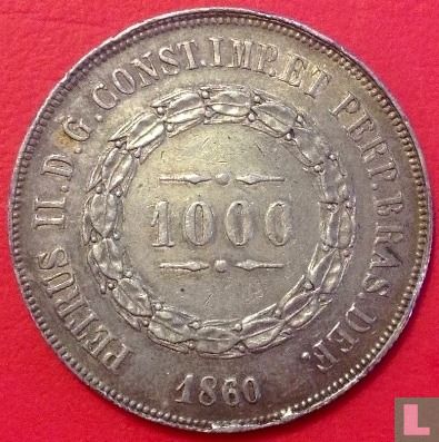 Brésil 1000 réis 1860 - Image 1