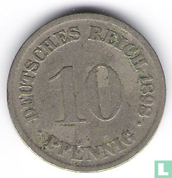 Empire allemand 10 pfennig 1898 (D) - Image 1