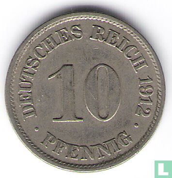 Duitse Rijk 10 pfennig 1912 (J) - Afbeelding 1