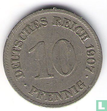 Duitse Rijk 10 pfennig 1907 (E) - Afbeelding 1
