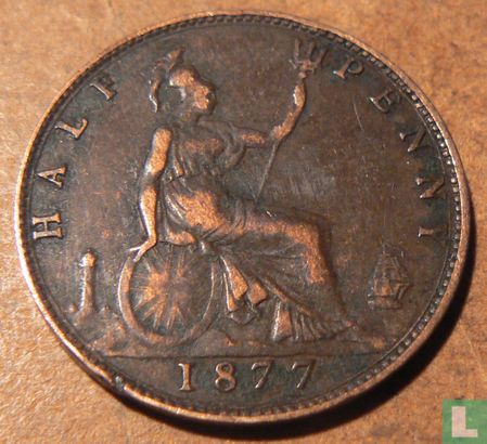 Verenigd Koninkrijk ½ penny 1877 - Afbeelding 1