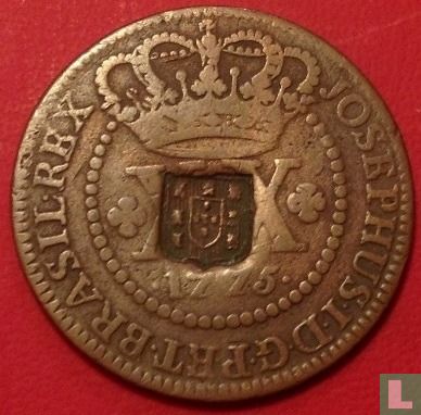 Brasil 40 réis 1809 (countermark on 20 réis 1775) - Image 1