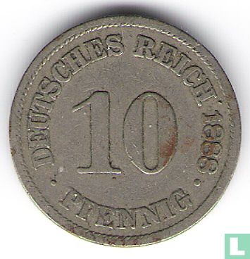 Empire allemand 10 pfennig 1888 (A) - Image 1