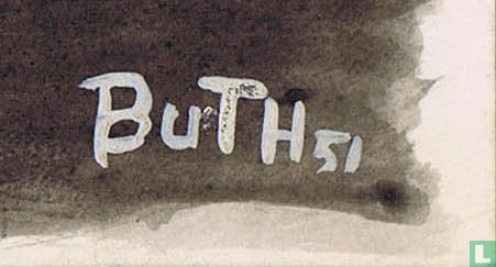 Buth - originele tekening - vrouw in bed - gesigneerd 1951 - Afbeelding 3
