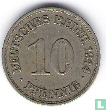 Duitse Rijk 10 pfennig 1914 (E) - Afbeelding 1
