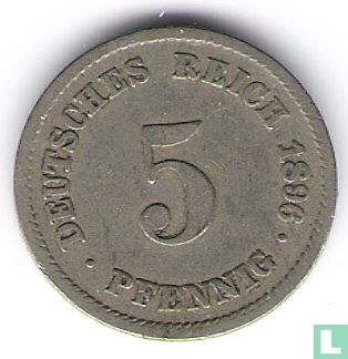 Empire allemand 5 pfennig 1896 (F) - Image 1