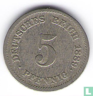 Duitse Rijk 5 pfennig 1889 (E) - Afbeelding 1