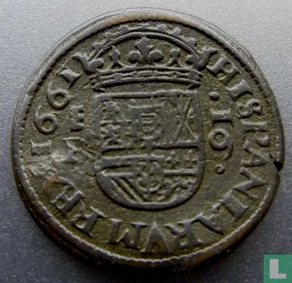 Spanien 16 Maravedi 1661 (Aquädukt) - Bild 1