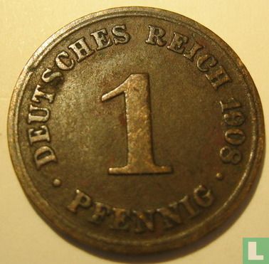 Duitse Rijk 1 pfennig 1908 (D) - Afbeelding 1