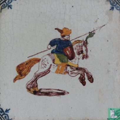 Tegel - Ruiter te paard - Tichelaar - Afbeelding 1