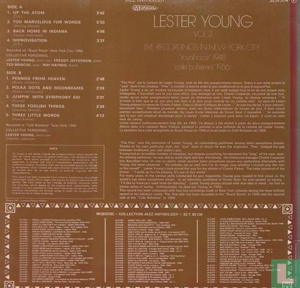 Lester Young Vol. 2 live recording N.Y. Royal Roost 1948 en Cafe Bohemia 1956 - Image 2