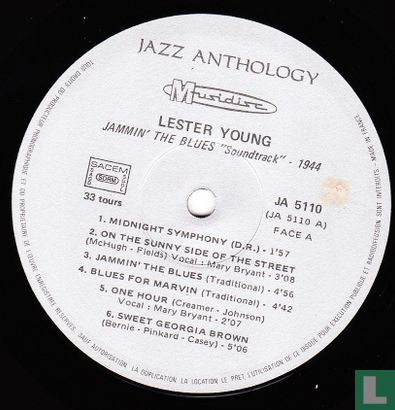 Lester Young  "Jammin the blues" 1944 / The Apollo concert 1946 - Afbeelding 3