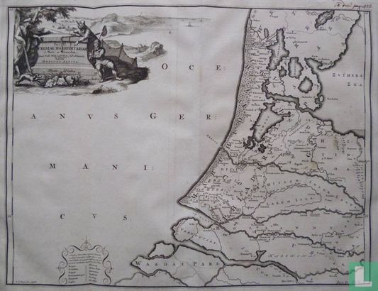 Antieke kaart Frisiae Haereditariae, a Mosa in Kinnemum