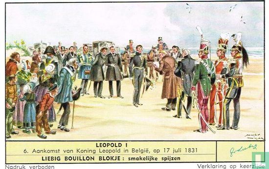 Aankomst van Koning Leopold in België, op 17 juli 1831
